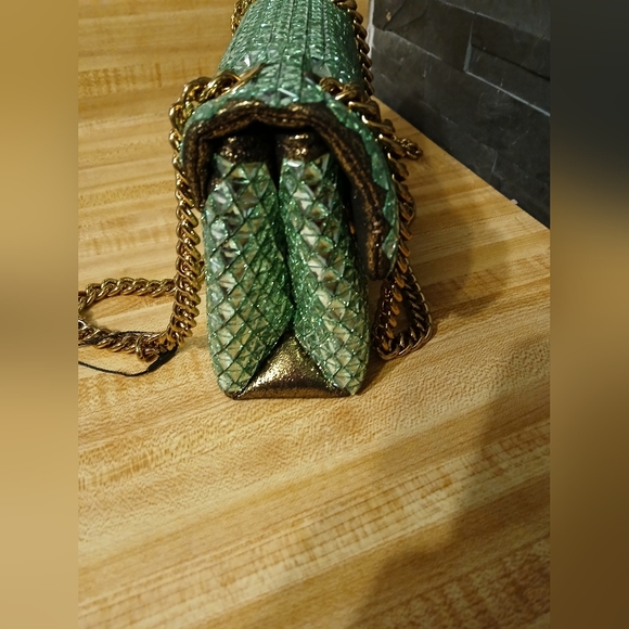 Kurt Geiger NWT Mint Green Glass Stone Brixton Bag W/Dustbag - Picture 9 of 12